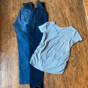 Maternity Lot Large Long Jeans Indigo Blue
